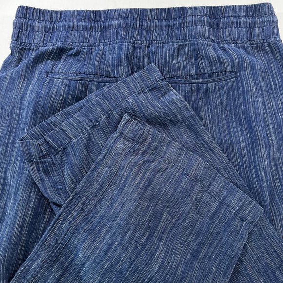 Athleta Cabo Textured Linen Wide Leg Pants in Rain Dance  Size 16 - Picture 12 of 13